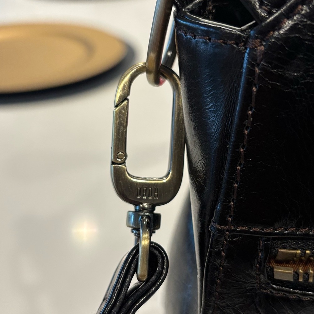 HOBO Black Leather Crossbody / Tote Bag - Picture 5 of 9